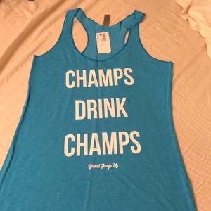 Donut Judge Me tank: “champs drink champs”, Medium